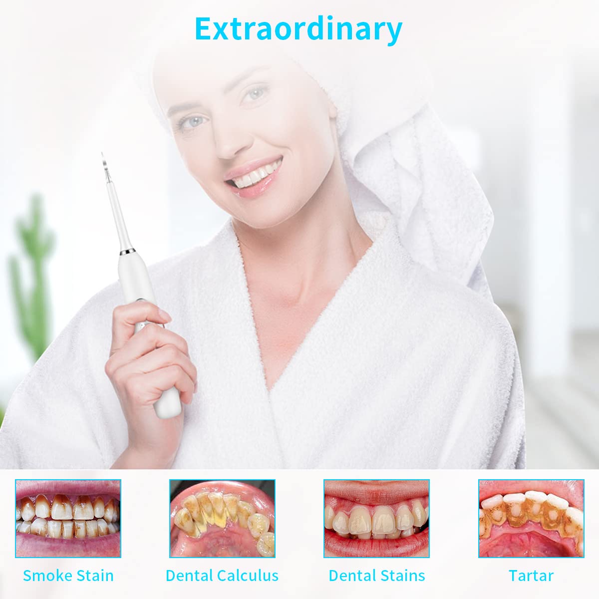 HANNEA Teeth Whitening Products Ultrasonic Tooth Care and Cleaner Kit Professional Stainless Steel Teeth Cleaning Kit Teeth Stain Remover for Teeth Improving HANNEA Teeth Whitening Products Ultrasonic Tooth Care and Cleaner Kit Professional Stainless Steel Teeth Cleaning Kit Teeth Stain Remover for Teeth Improving